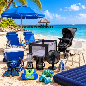 Tropical Beach Gear Rental Display